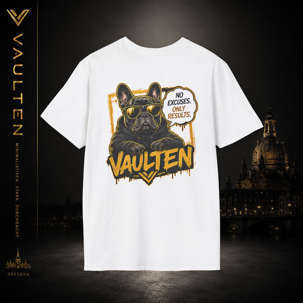 VAULTEN Bulldog Society – No Excuses. Only Results. Premium Shirt