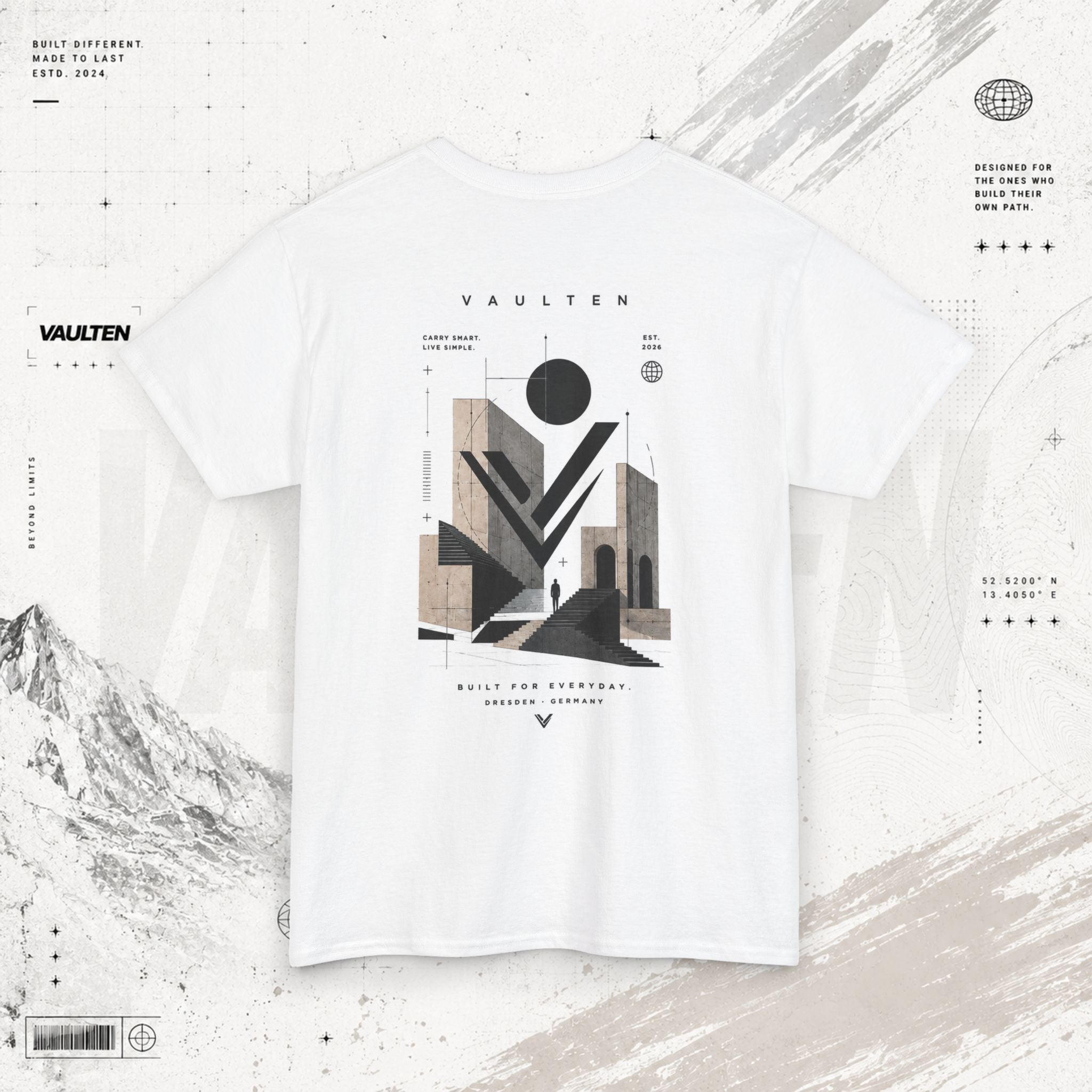 VAULTEN - Geometric Cityscape T-Shirt Unisex