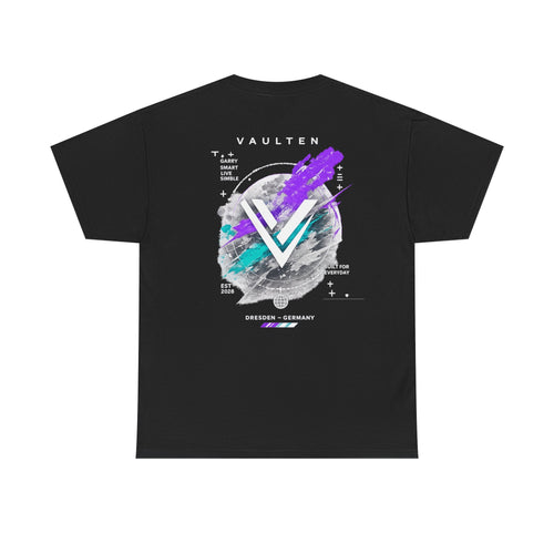 VAULTEN Logo Graphic Shirt — Abstract Brushstroke Globe Design (Dresden, Germany)