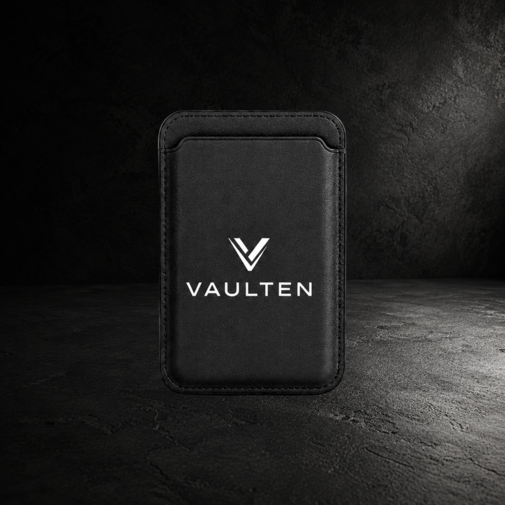 VAULTEN Magnetic Wallet Schwarz mit N52 Magneten für Smartphone Halt