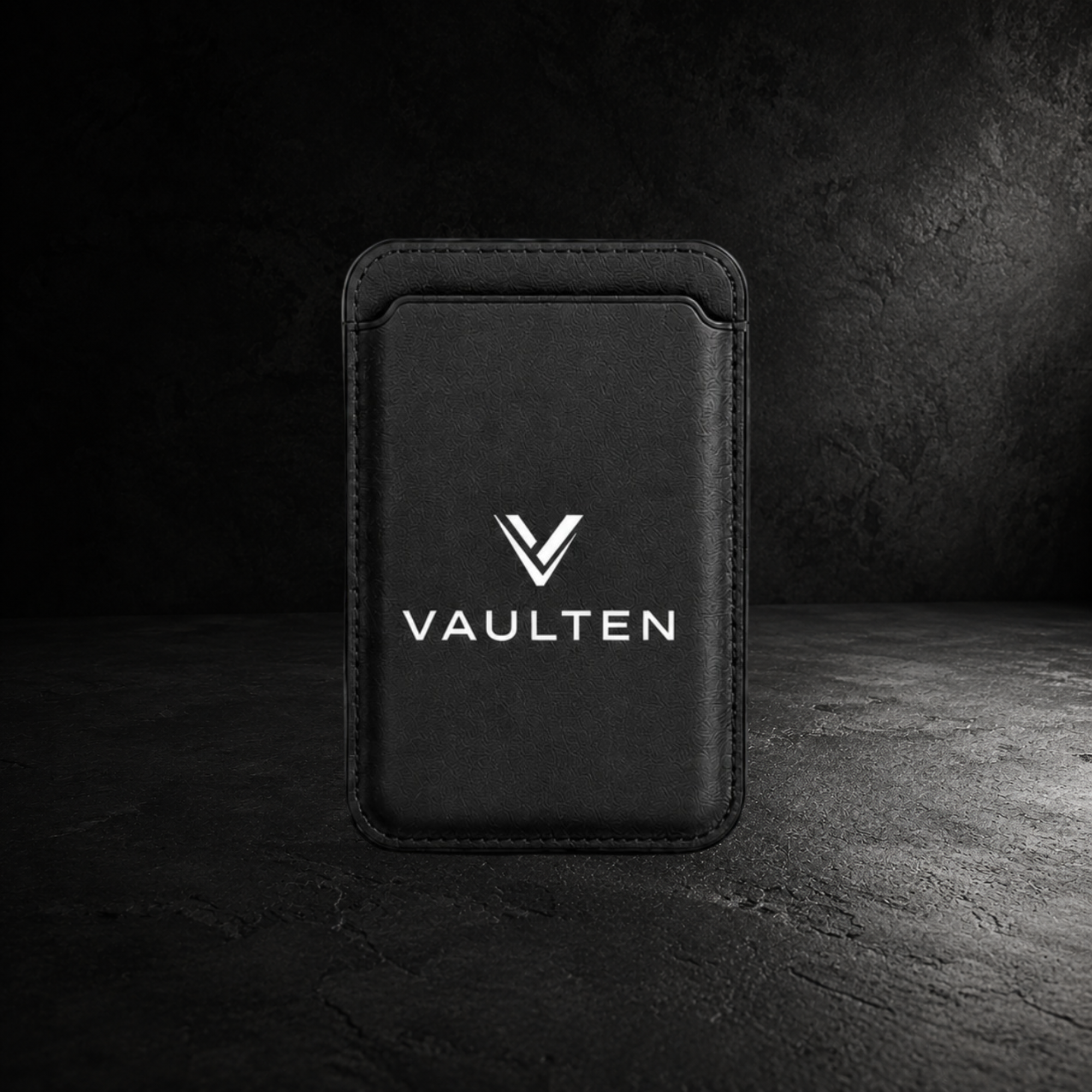 VAULTEN Magnetic Wallet Schwarz mit N52 Magneten für Smartphone Halt