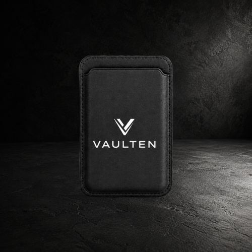 VAULTEN Magnetic Wallet Schwarz mit N52 Magneten für Smartphone Halt